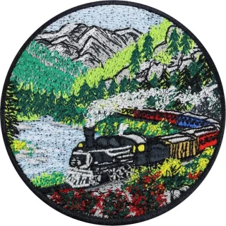 Stoomtrein Patch Strijkapplicatie 80x80mm Zwart
