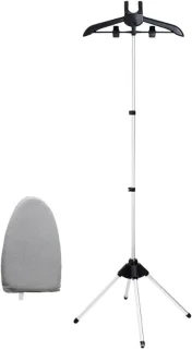 Strijkijzerstandaard stoomstrijkrek kleerhanger 160 cm zwart