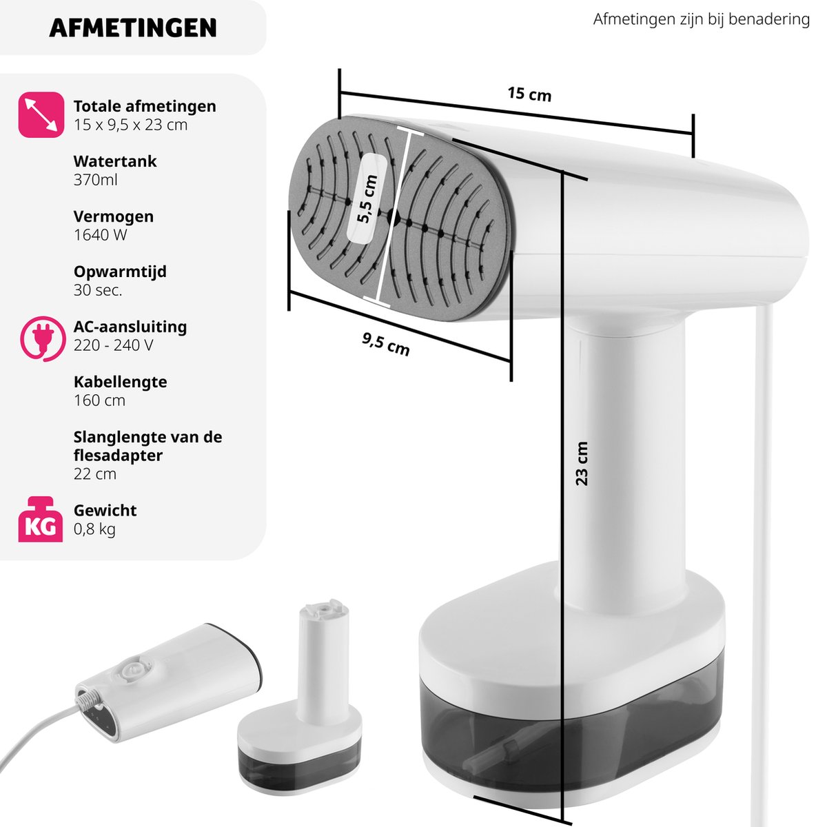 tectake Kledingstomer 4-standen Adapter Reis