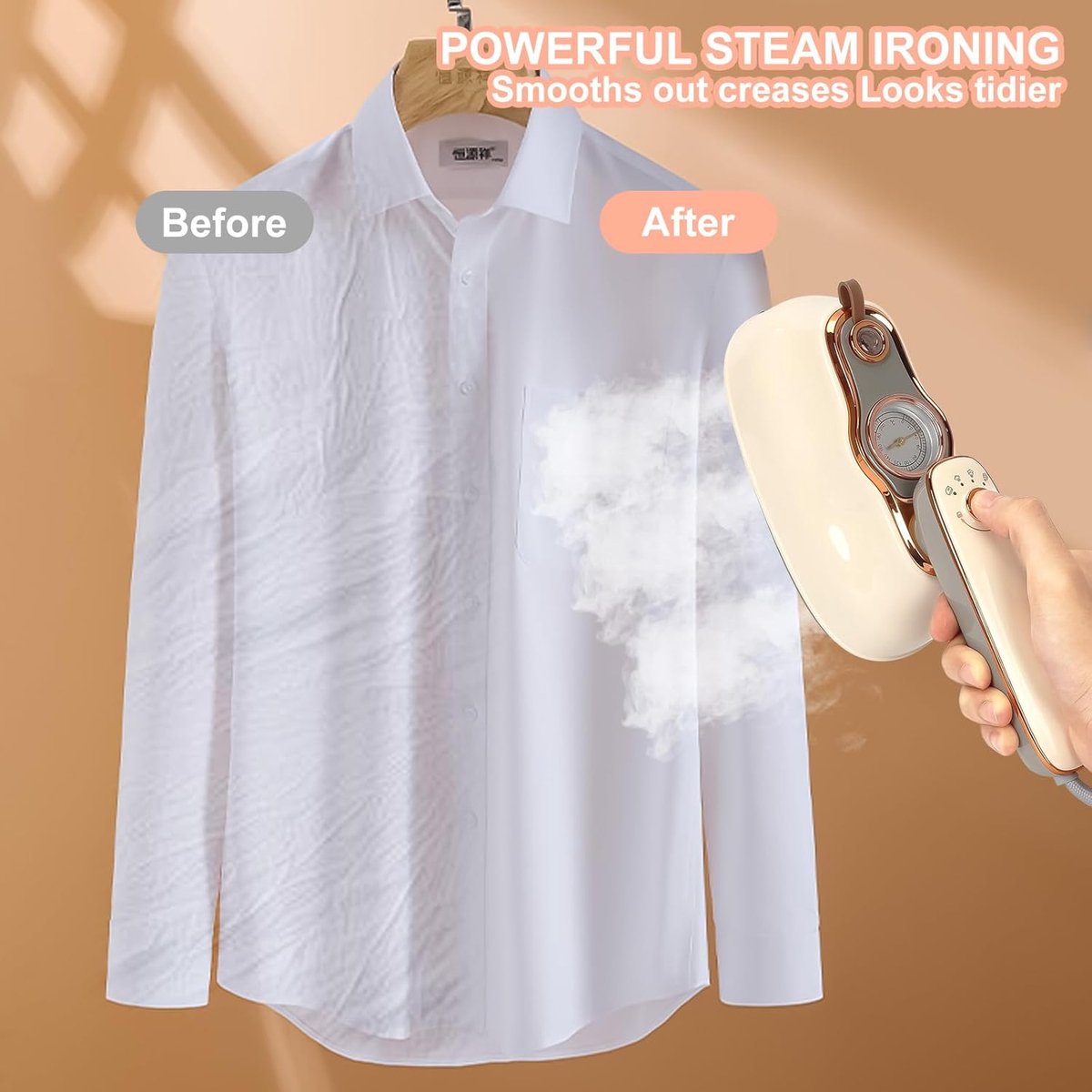 Upgrade Rotary 2-in-1 Travel Steamer Iron 1200W 200ml
