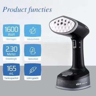 VAIVE TurboSteam Inklapbare Kledingstomer Zwart