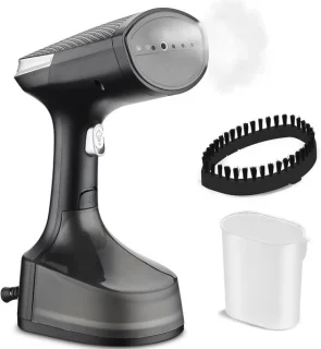 Verticaal stoomstrijkijzer handheld zwart