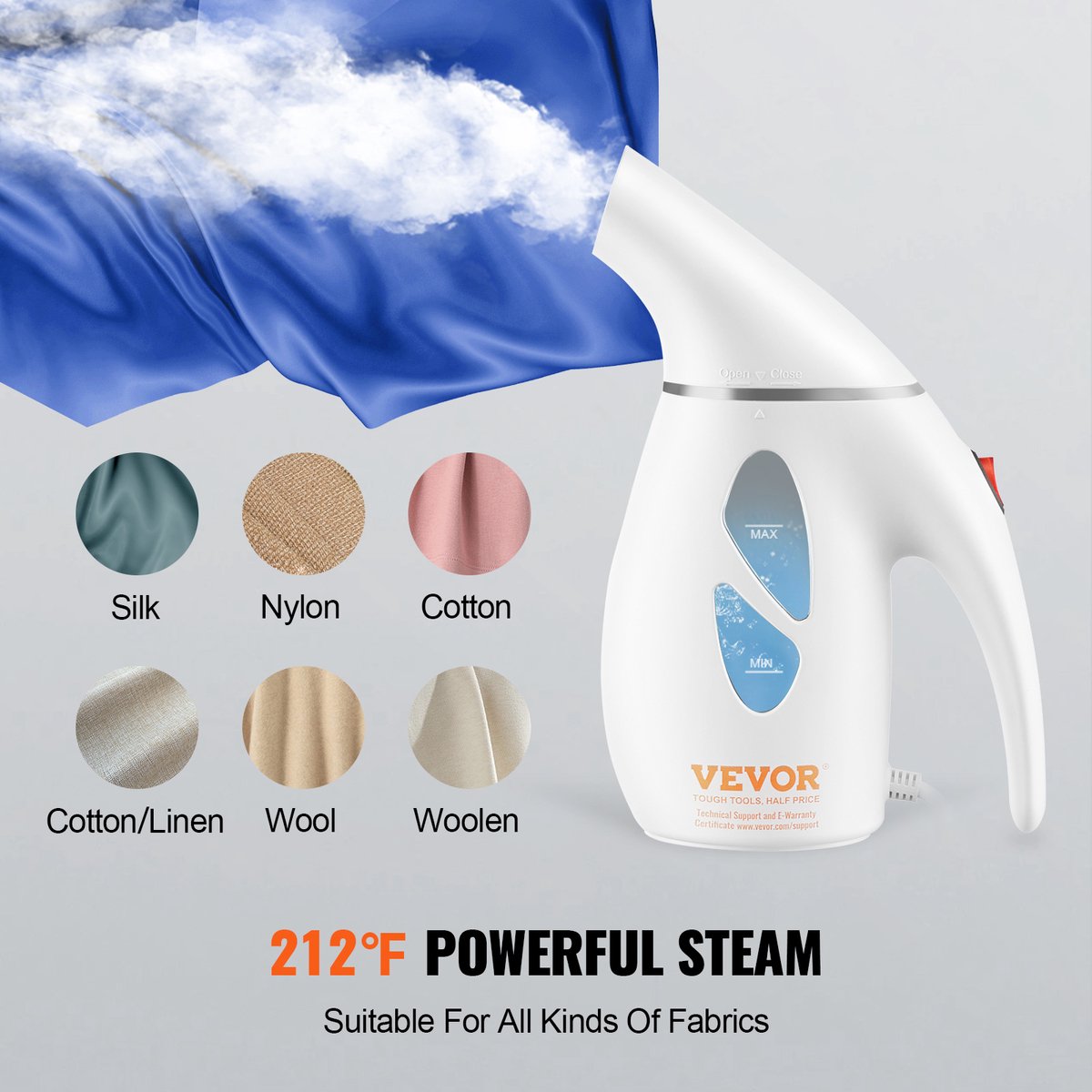 VEVOR Draagbare Stoomboot 900W Reisstrijkijzer 180ml