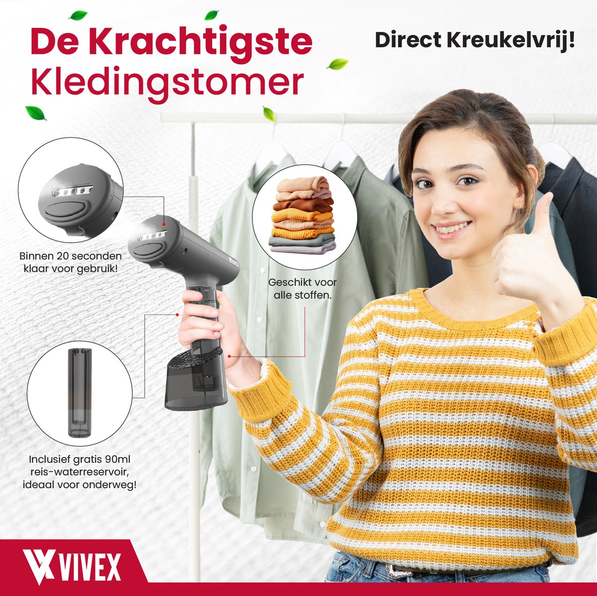 Vivex Kledingstomer Handstomer Gratis Opzetstuk Extra Reservoir
