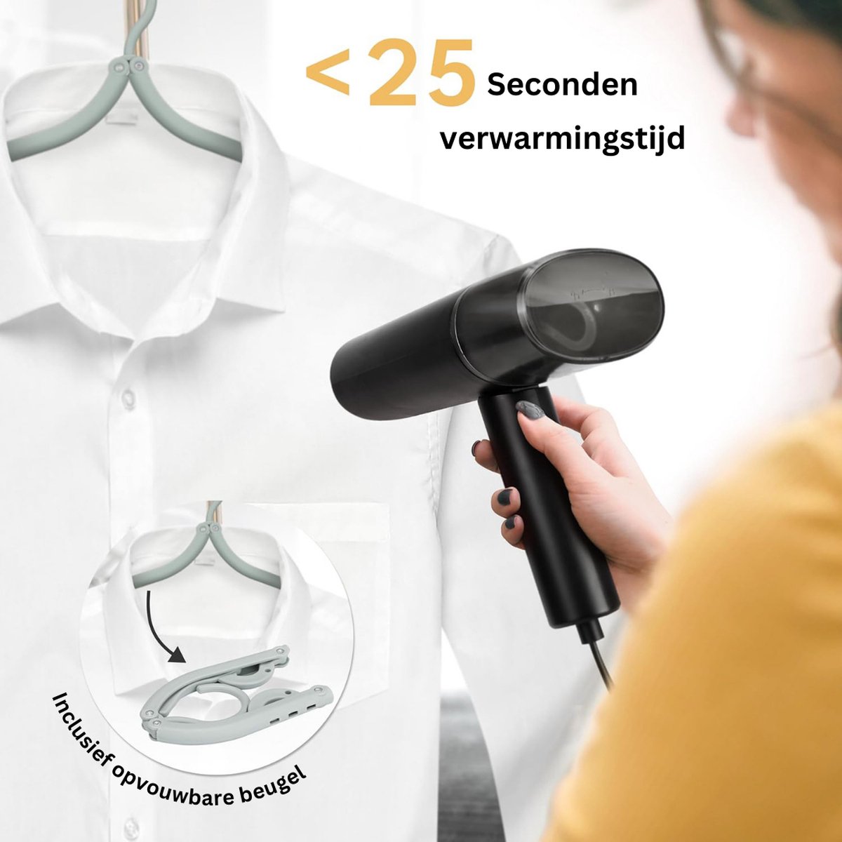 White-Label Kledingstomer Compact Zwart