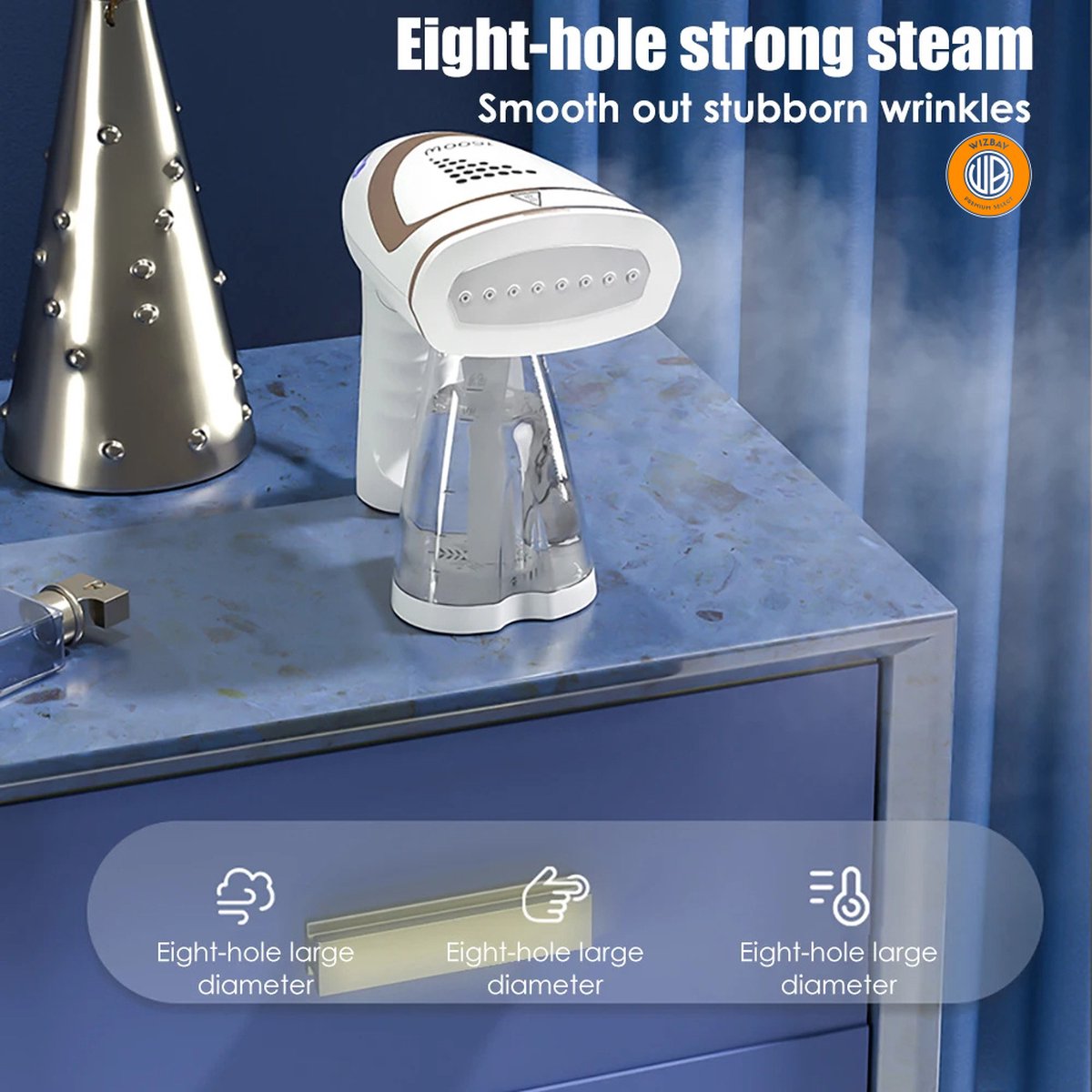 WizBay Premium Select Kledingstomer 1600W met Opzetstukken