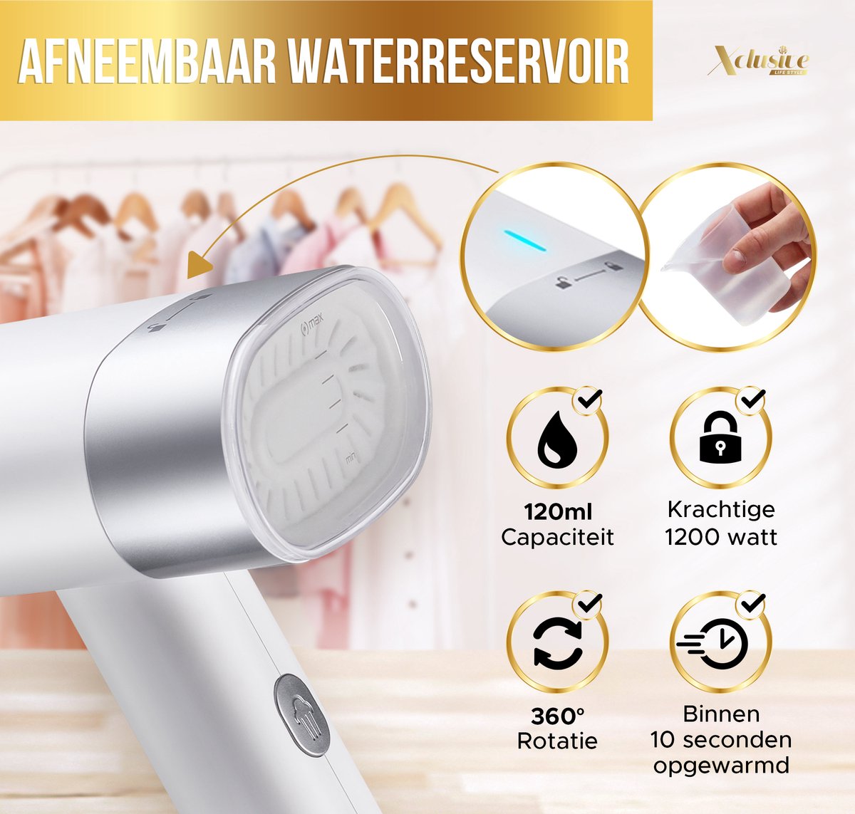 Xclusive-lifestyle Kledingstomer Handstomer Inklapbaar