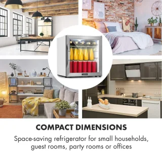 Compacte Minibar Koelkast met Glazen Deur - 47 Liter, Stil en Energiezuinig