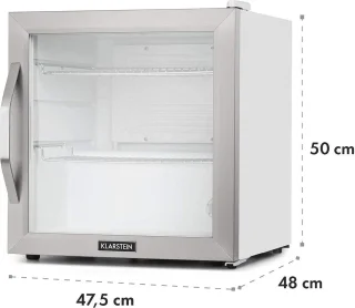 Compacte Minibar Koelkast met Glazen Deur - 47 Liter, Stil en Energiezuinig