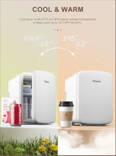 4 liter/6 blikjes draagbare mini-koelkast voor persoonlijke koelkast - huidverzorging cosmetica - slaapkamer kantoor auto - freonvrij