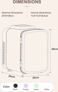 4 liter/6 blikjes draagbare mini-koelkast voor persoonlijke koelkast - huidverzorging cosmetica - slaapkamer kantoor auto - freonvrij
