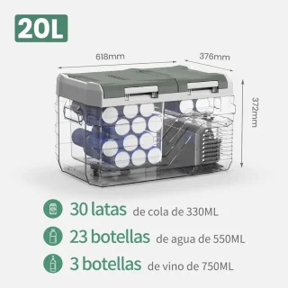 TrendWave Mini Koelkasten – Mini Koelkast Voor Reizen – Minibar – Kleine Koelkast 12/24 V DC 100-240V AC – Autokoelkast Vriezer