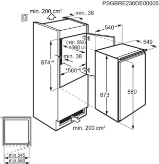 AEG TF5OS882DS, 124 l, Ingebouwd, D, 36 dB, SN-ST, 2,6 kg/24u