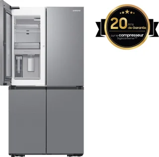Samsung RF65DG960ESR, Vrijstaand, Multideur, Roestvrijstaal, 4 deur(en), Binnenin, Glas