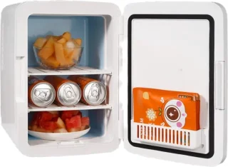 Mini Koelkast - 10 liter Draagbare Koeler/warmer - Huidverzorging Koelkast wit - Mini Fridge - Compacte Koelkast - Lichtgewicht Schoonheid Koelkast - Voor slaapkamer/kantoor/auto/boot/slaapzaal