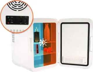 Mini Koelkast - 10 liter Draagbare Koeler/warmer - Huidverzorging Koelkast wit - Mini Fridge - Compacte Koelkast - Lichtgewicht Schoonheid Koelkast - Voor slaapkamer/kantoor/auto/boot/slaapzaal
