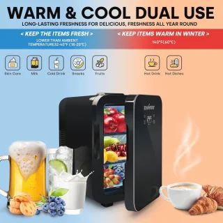 Draagbare Minikoelkast 10L - 12 Blikjes Koeler en Warmer met LCD Temperatuurdisplay voor Auto