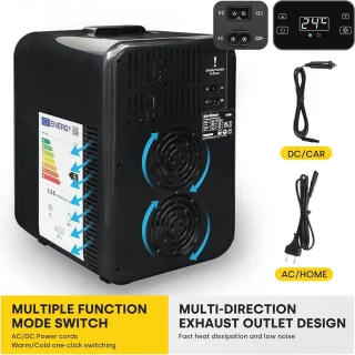 Draagbare Minikoelkast 10L - 12 Blikjes Koeler en Warmer met LCD Temperatuurdisplay voor Auto