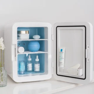 Mini Koelkast 10L - Draagbare Koelkast 12V/220V, Cosmetica Koelkast met Warm en Koud Functie