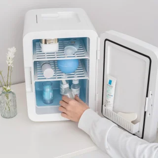 Mini Koelkast 10L - Draagbare Koelkast 12V/220V, Cosmetica Koelkast met Warm en Koud Functie