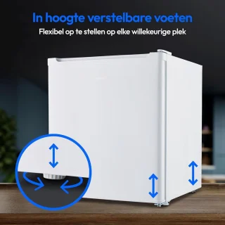 Nurion Mini Koelkast - 40L - Kleine ijskast - Vrijstaand - Compact - Wit - Minibar