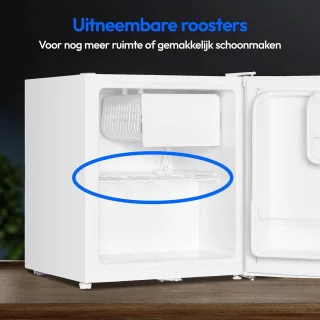 Nurion Mini Koelkast - 40L - Kleine ijskast - Vrijstaand - Compact - Wit - Minibar