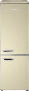 Helvetia Retro Koel-vriescombinatie HRCBGR300PEC1 - Crèmekleur (Beige) 300L - Led Verlichting- Leverbaar vanaf 8/11