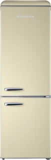 Helvetia Retro Koel-vriescombinatie HRCBGR300PEC1 - Crèmekleur (Beige) 300L - Led Verlichting- Leverbaar vanaf 8/11