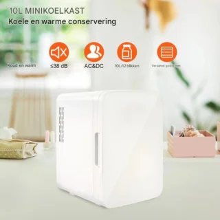 Mini Koelkast - Koelen en Verwarmen - 9V/220V Minibar - Wit