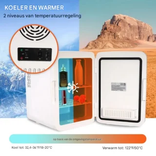Mini Koelkast - Koelen en Verwarmen - 9V/220V Minibar - Wit