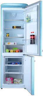 Helvetia Retro Koel-vriescombinatie HRCBGR300PELB1 - Hemelsblauw - 300L - Led Verlichting- Leverbaar vanaf 8/11