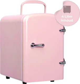 Kaaiman® Mini Koelkast 4L - Kleine Koelkast 12V/220V - Cosmetische Koelkast - Warm en Koud Functie - Skincare Fridge - Minikoelkast Slaapkamer - Roze