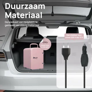 Kaaiman® Mini Koelkast 4L - Kleine Koelkast 12V/220V - Cosmetische Koelkast - Warm en Koud Functie - Skincare Fridge - Minikoelkast Slaapkamer - Roze