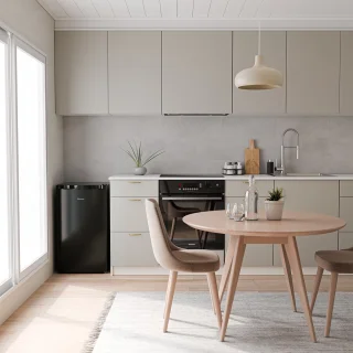 KitchenBrothers Vriezer - 64L - Compact Tafelmodel - 3 Vrieslades - Diepvrieskast - Vrijstaand - Zwart