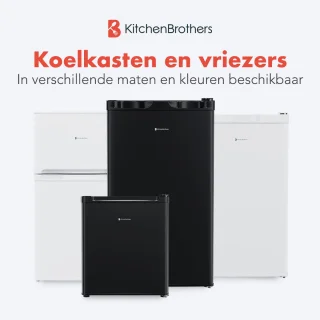 KitchenBrothers Vriezer - 64L - Compact Tafelmodel - 3 Vrieslades - Diepvrieskast - Vrijstaand - Zwart