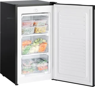 KitchenBrothers Vriezer - 64L - Compact Tafelmodel - 3 Vrieslades - Diepvrieskast - Vrijstaand - Zwart