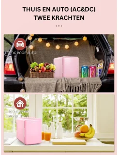 Minibar - Mini Koelkast Glazen Deur - Drankenkoelkast - Flessenkoelkast - 6L - Roze