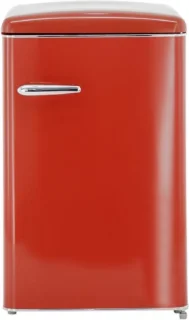 Exquisit RKS120-V-H-160FR - Tafelmodel Koelkast - Retro - LED Verlichting - 122 Liter - 41dB - Rood