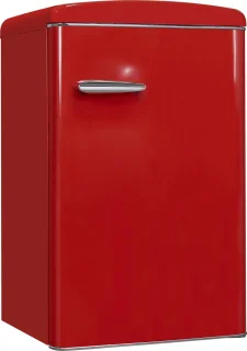 Exquisit RKS120-V-H-160FR - Tafelmodel Koelkast - Retro - LED Verlichting - 122 Liter - 41dB - Rood