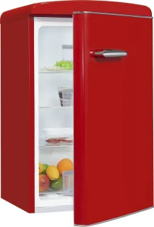 Exquisit RKS120-V-H-160FR - Tafelmodel Koelkast - Retro - LED Verlichting - 122 Liter - 41dB - Rood