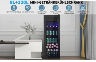 128L Mini Koelkast met 8L Kast Blauw