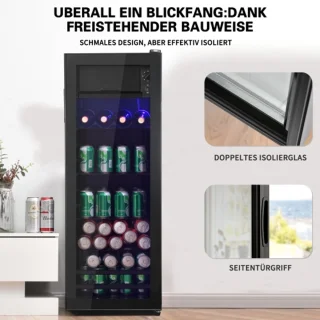 128L Mini Koelkast met 8L Kast Blauw