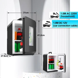 Wat vinden we goed aan de 15L Mini koelkast - Draagbare minibar zwart (glazen deur)