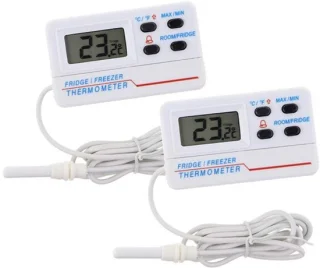 2 digitale koelkast- en vriezthermometers