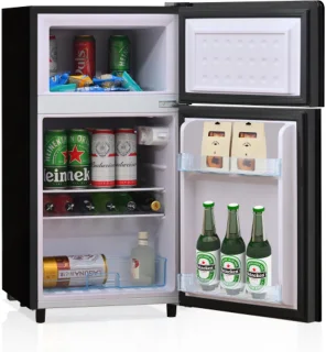72L mini-koelkast zwart met glazen deur