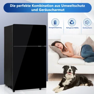 72L mini-koelkast zwart met glazen deur