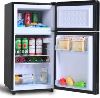 72L mini-koelkast zwart met glazen deur