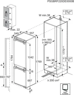AEG NSC7M181EC inbouw koelvriescombinatie 178 cm