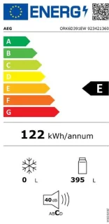 AEG ORK6D391EW Vrijstaande Koelkast 396L