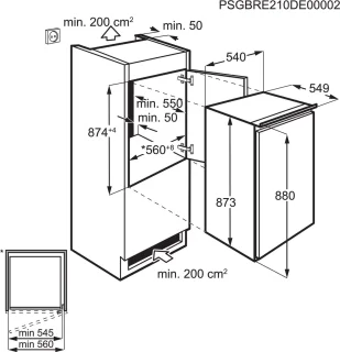 AEG OSK5O88ES Inbouwkoelkast 142L